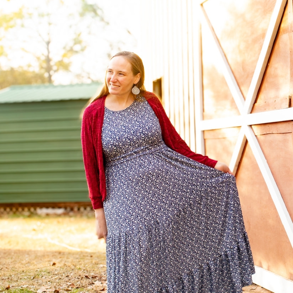 Nursing Access Floral Blue Dress (Maternity Friendly)